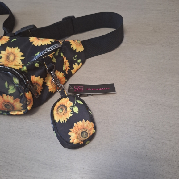 Sunflower Print Fanny Pack with Coin Pouch - Picture 4 of 5